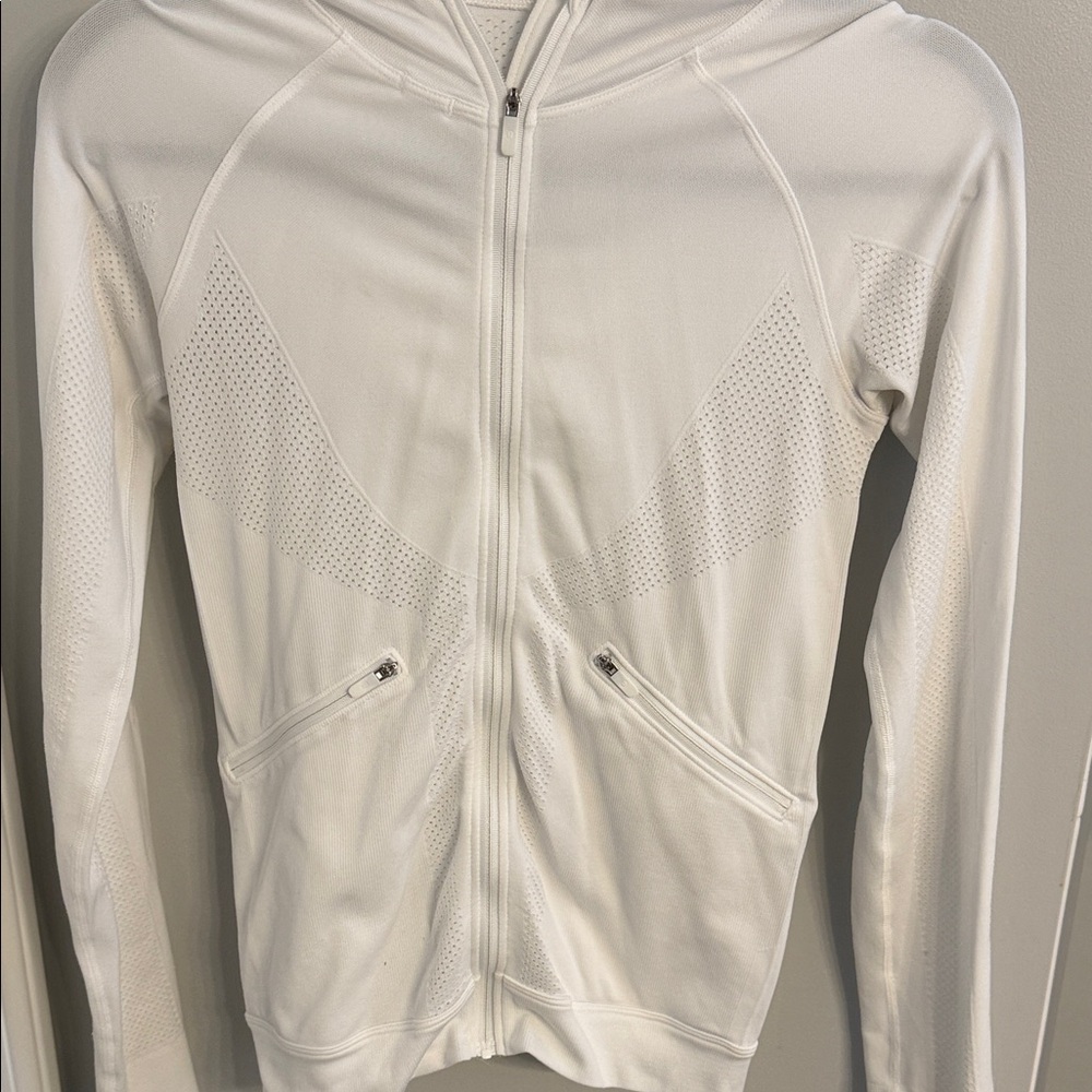 Lululemon White Zip-Up Hoodie